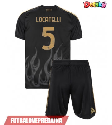 Lacne Dětský Futbalové dres Juventus Manuel Locatelli #5 2026-27 Krátky Rukáv - Tretina (+ trenírky)